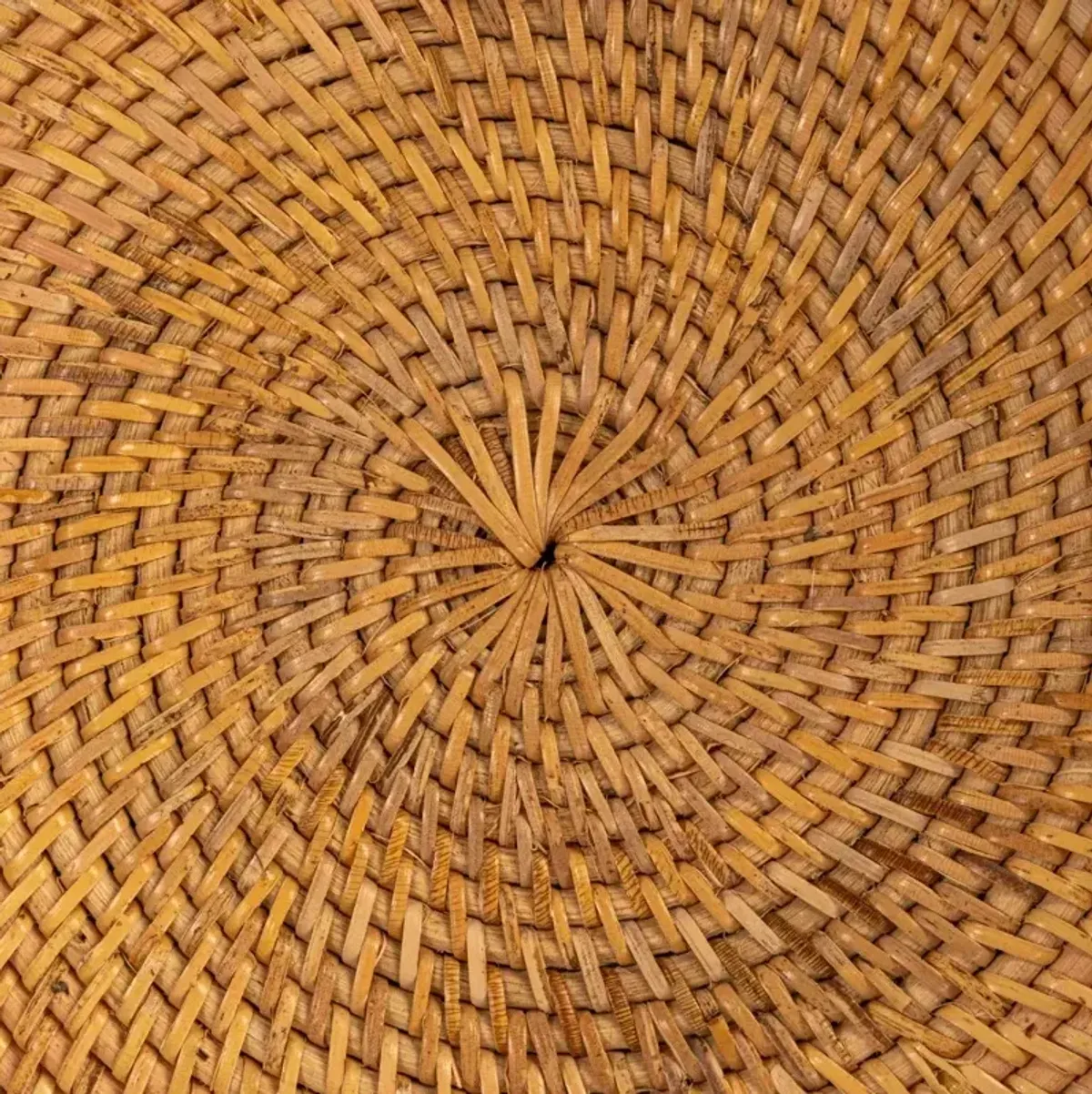 Decorative Hand-Woven Rattan Footed Bowl, Natural