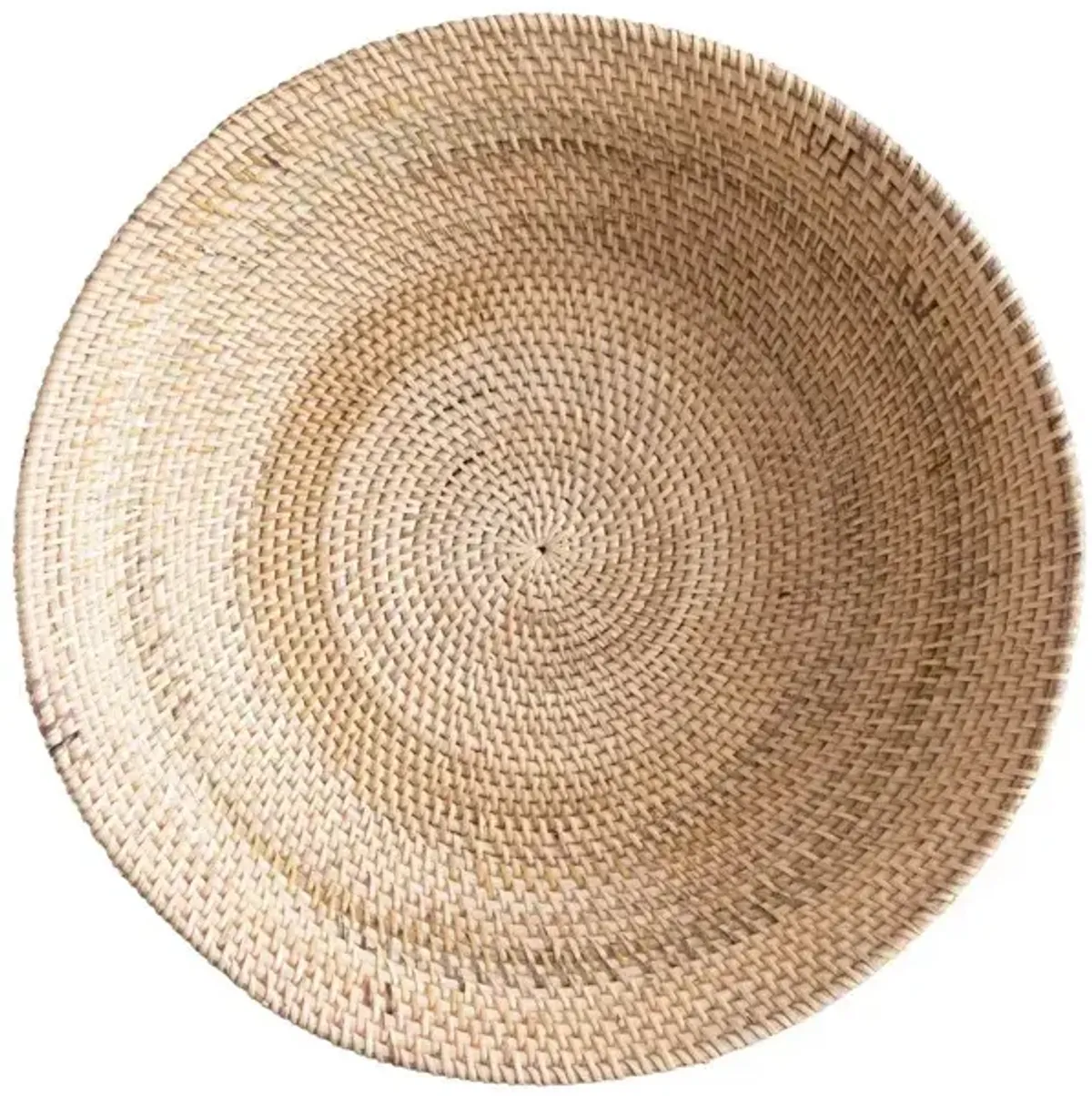 Decorative Hand-Woven Rattan Footed Bowl, Natural