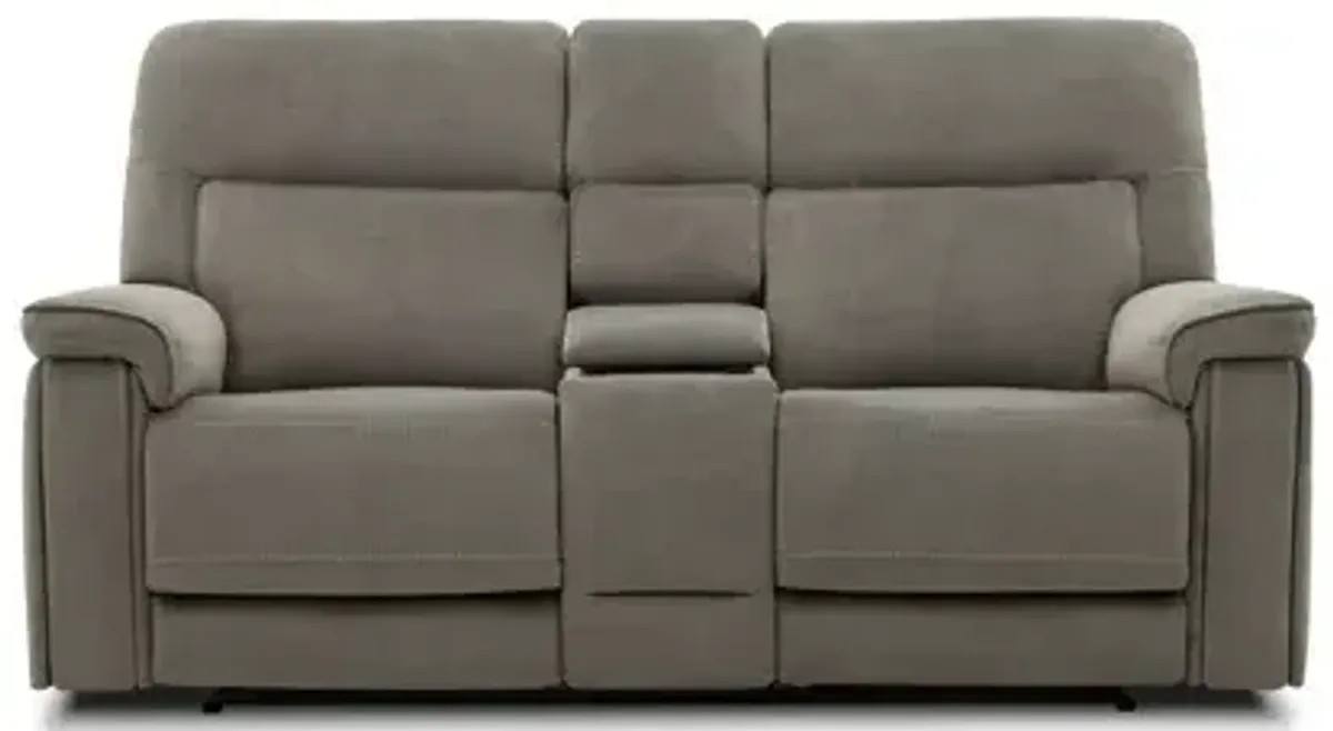 Cannes Immersive Audio Reclining Console Loveseat (Triple Power w/ Speakers, Heat & Massage)