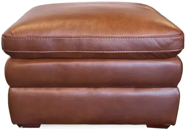 Berlin Chestnut Leather Ottoman