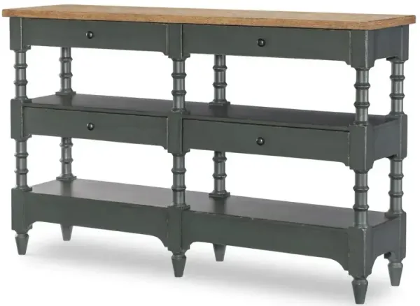 Vintage Market Console Storage Table w/ Drawers - Mallard Green