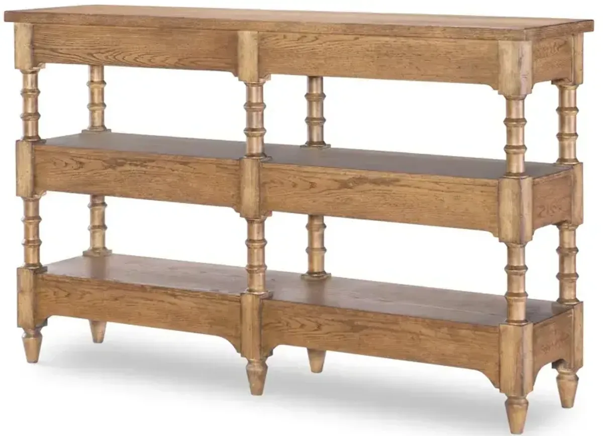 Vintage Market Turned Leg Console Table w/ Drawers - Barnwood