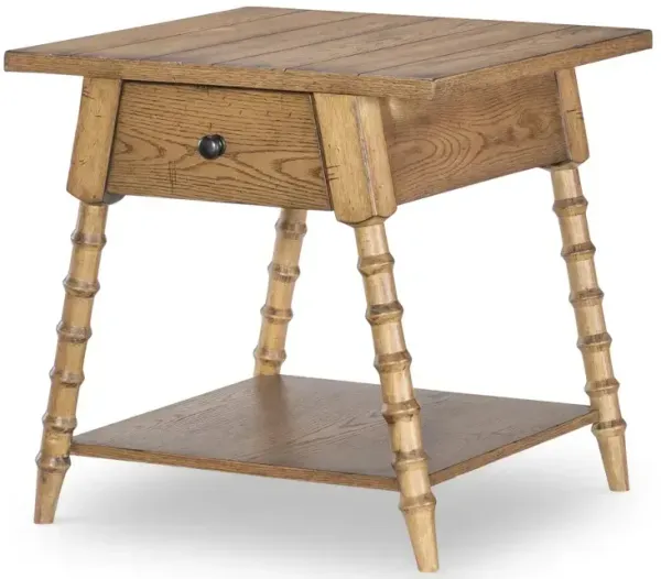 Vintage Market Bobbin Leg Drawer End Table - Barnwood