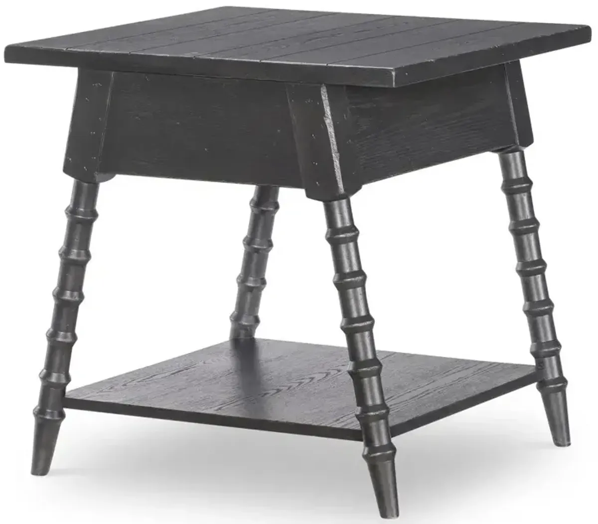 Vintage Market Bobbin Leg Drawer End Table - Kettle Black