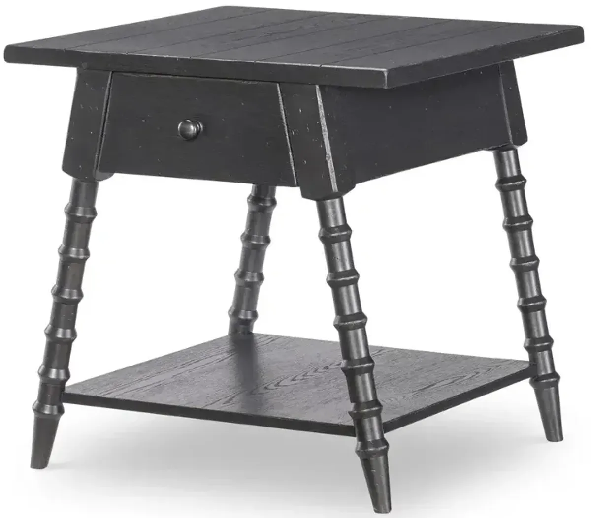 Vintage Market Bobbin Leg Drawer End Table - Kettle Black