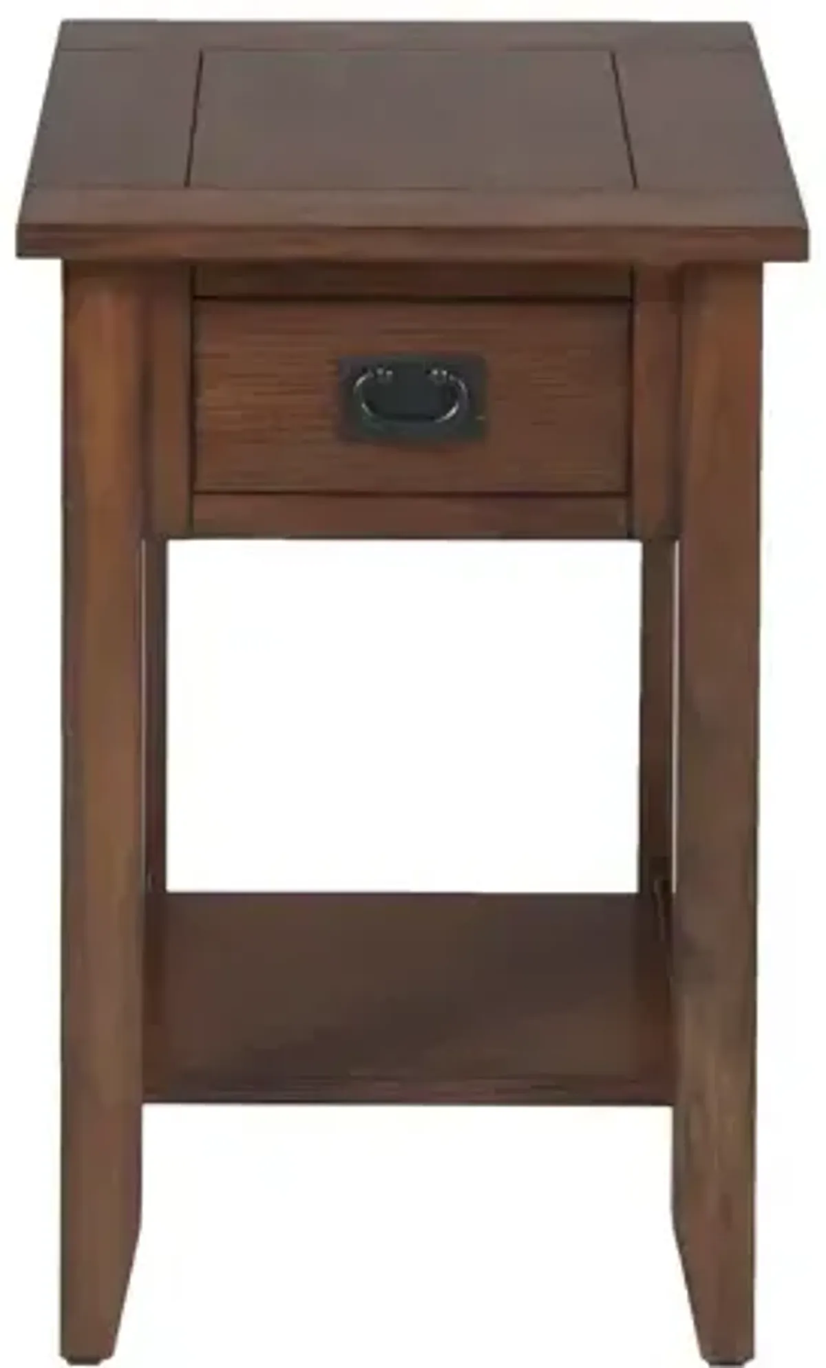 Mission Oak Chairside Table with 1 Drawer and 1 Shelf