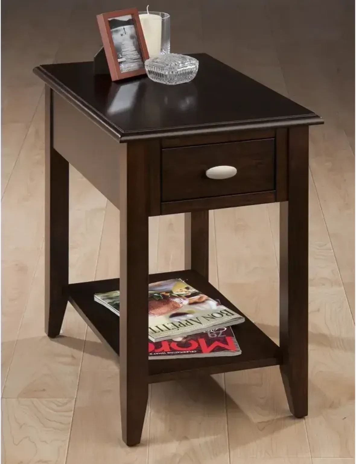 Merlot Chairside Table for Small Spaces