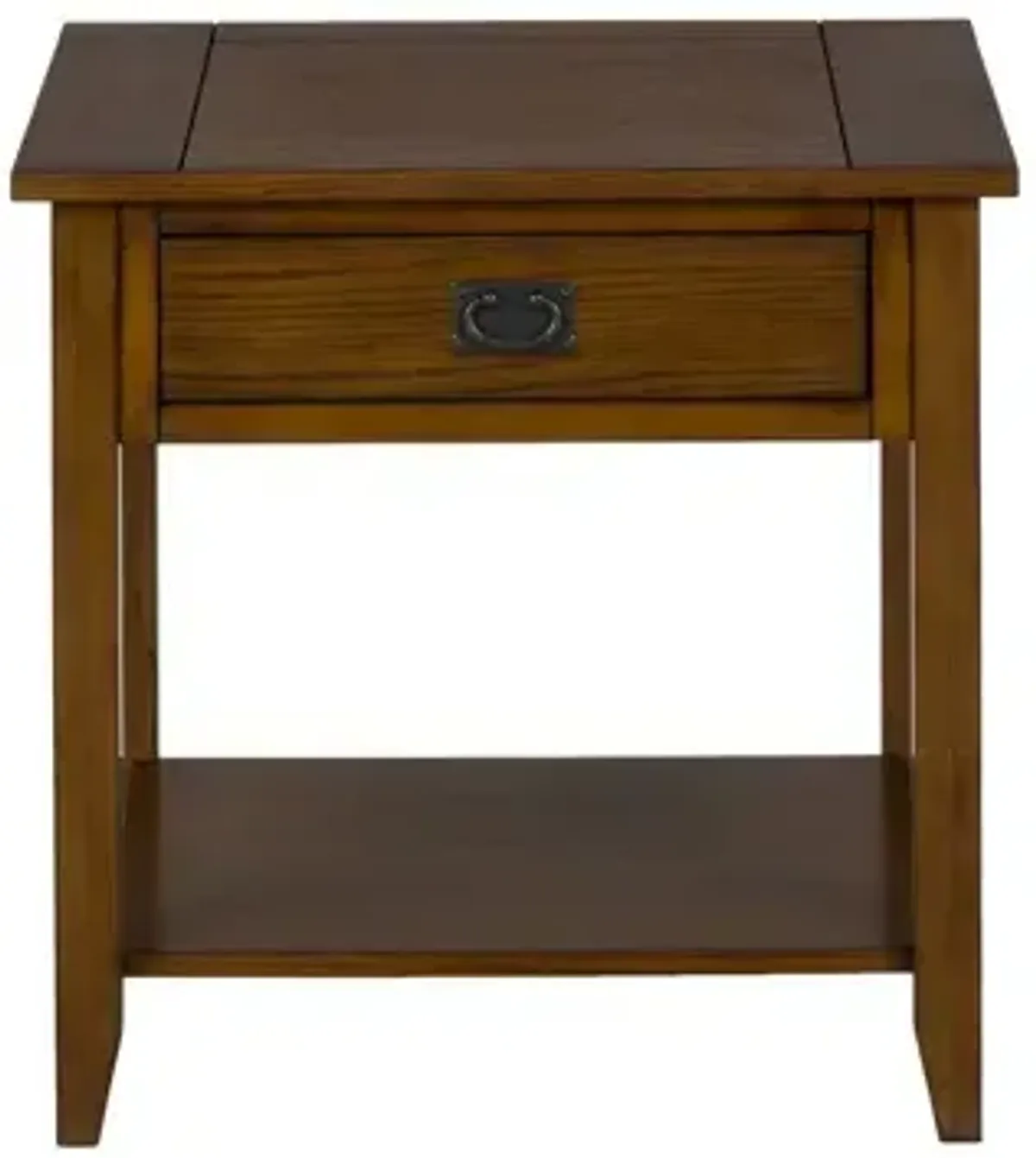 Mission Oak End Table with 1 Drawer and 1 Shelf