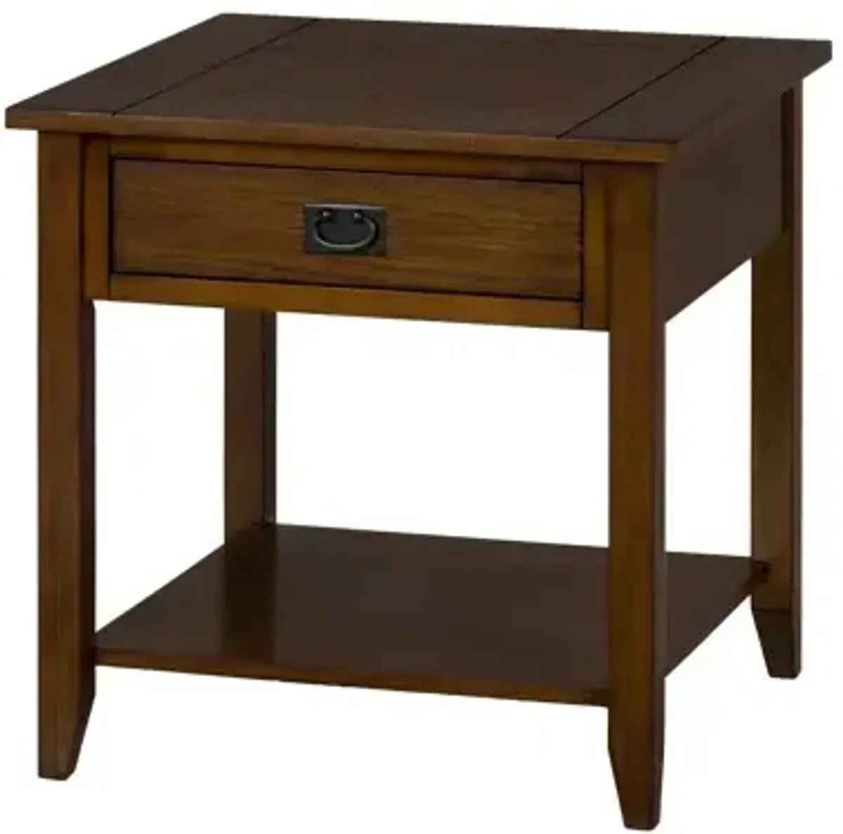 Mission Oak End Table with 1 Drawer and 1 Shelf