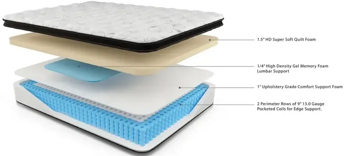 Chime 12 Inch Hybrid Twin Mattress in a Box