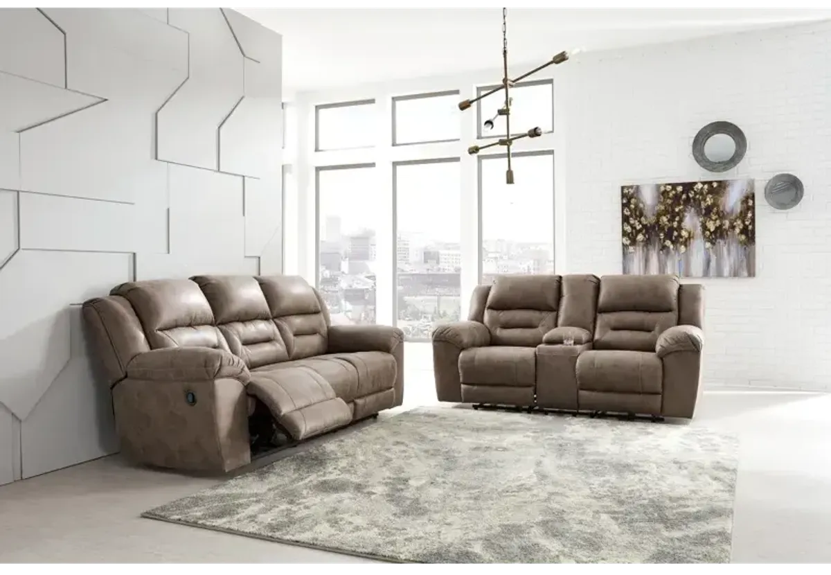 Stoneland Reclining Loveseat with Console - Fossil