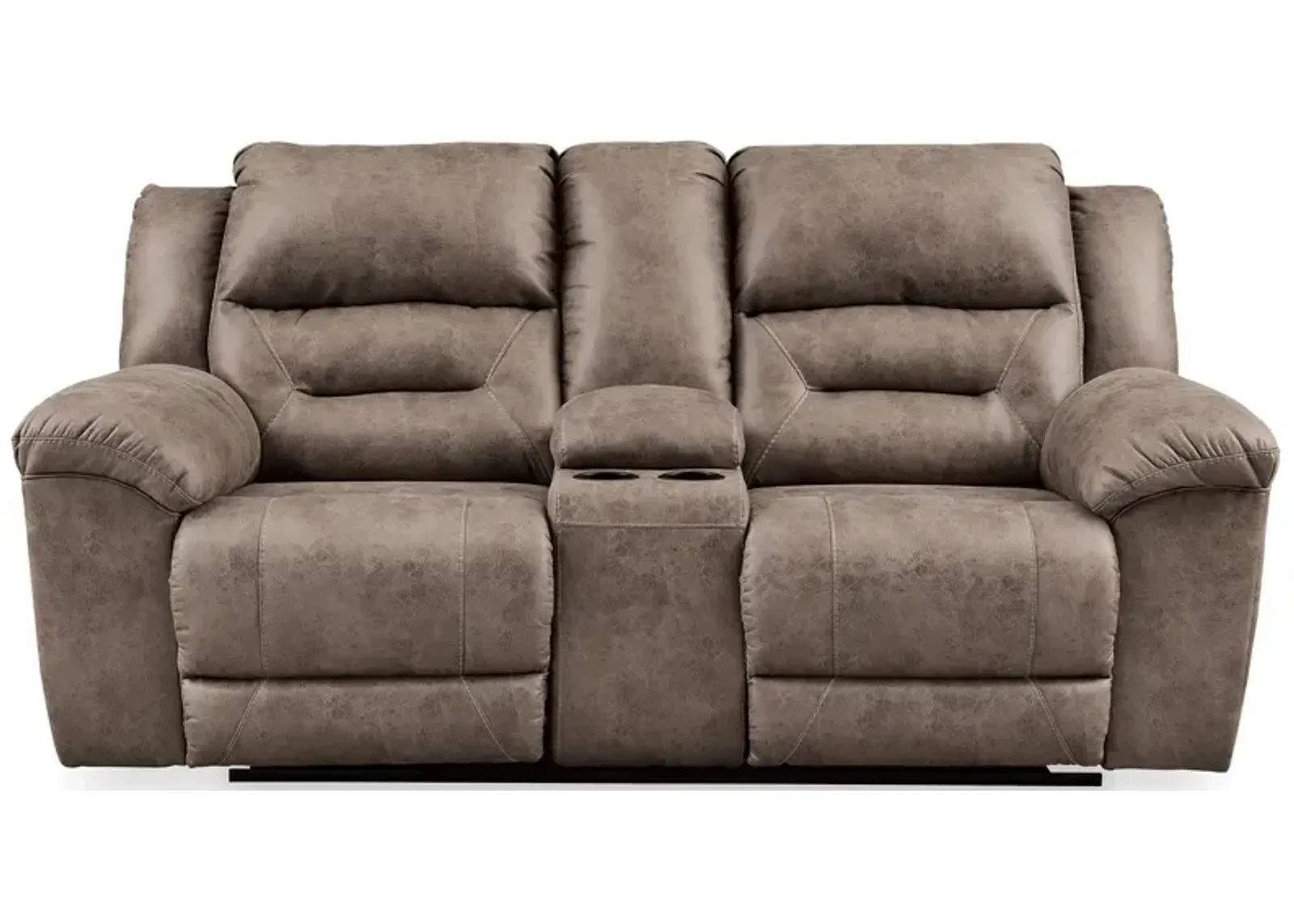 Stoneland Reclining Loveseat with Console - Fossil