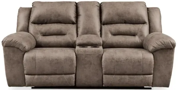 Stoneland Reclining Loveseat with Console - Fossil