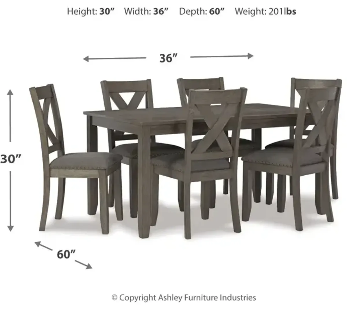 Caitbrook Dining Table and Chairs (Set of 7)