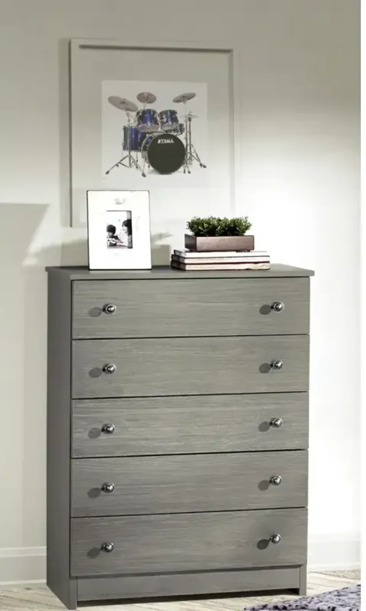 5 Drawer Chest - Gray