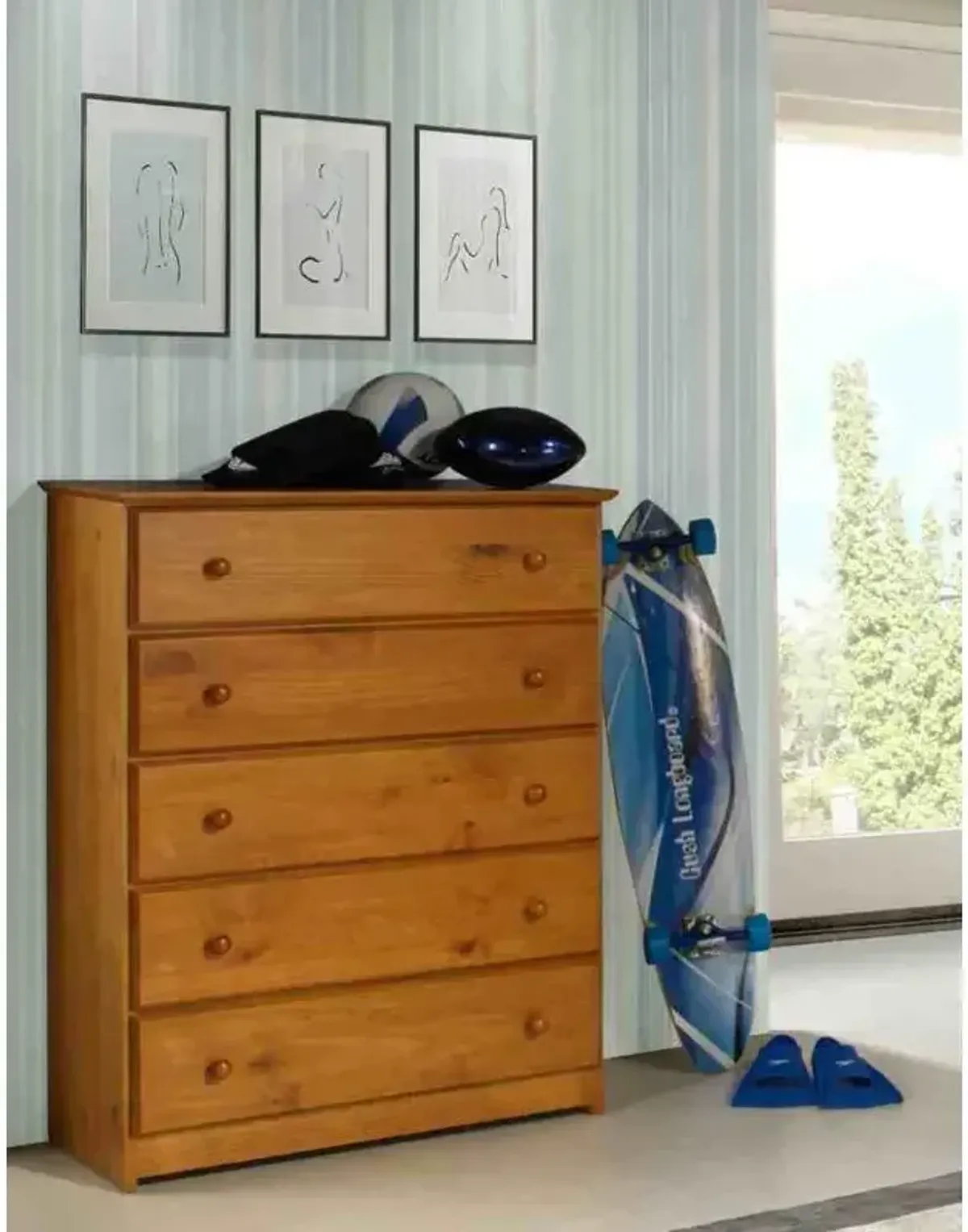 Tuscan 5 Drawer Chest - Pecan