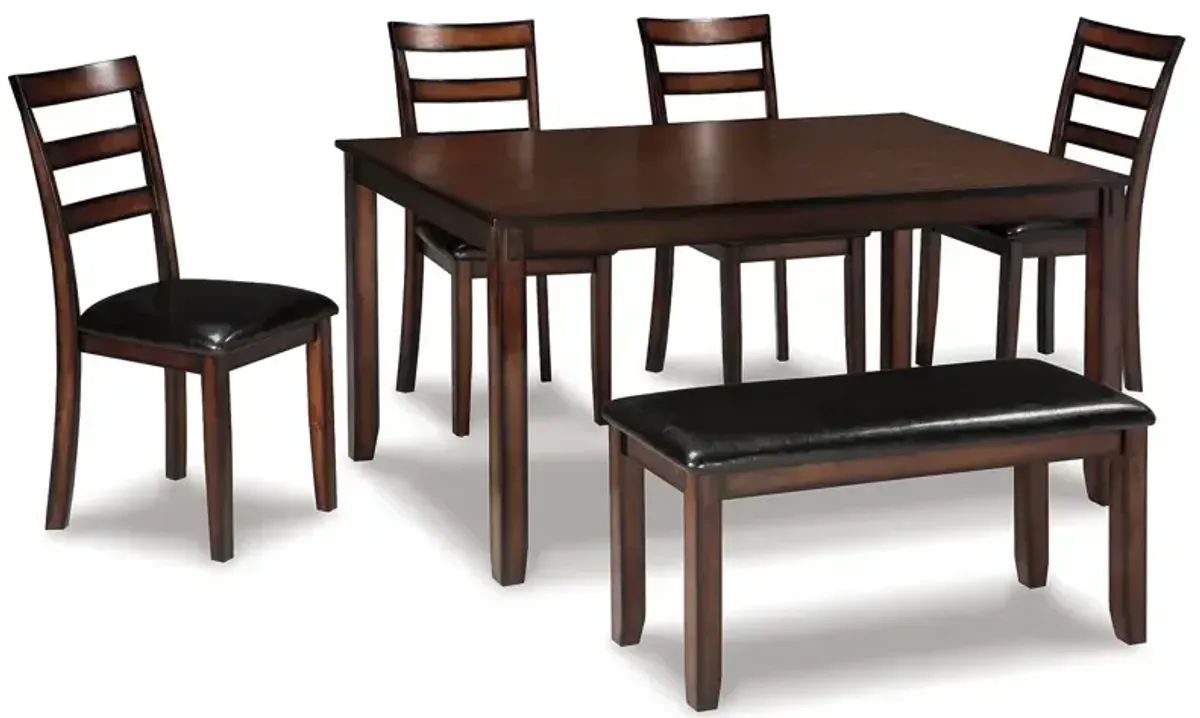 Coviar Dining Table and Chairs with Bench (Set of 6)