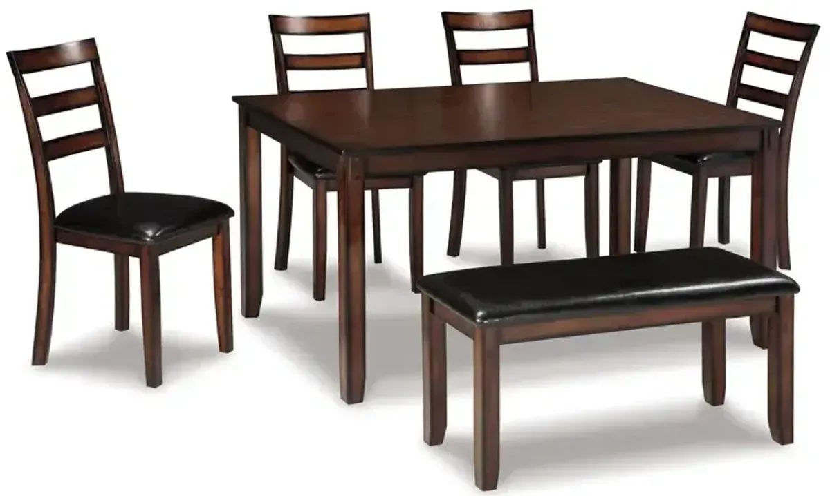 Coviar Dining Table and Chairs with Bench (Set of 6)