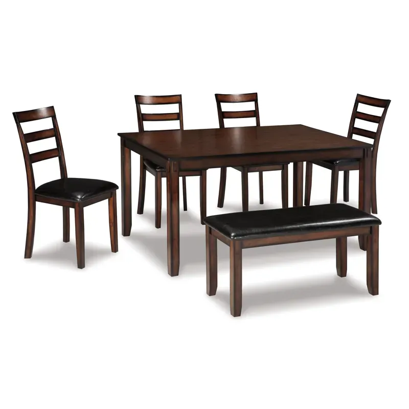 Coviar Dining Table and Chairs with Bench (Set of 6)