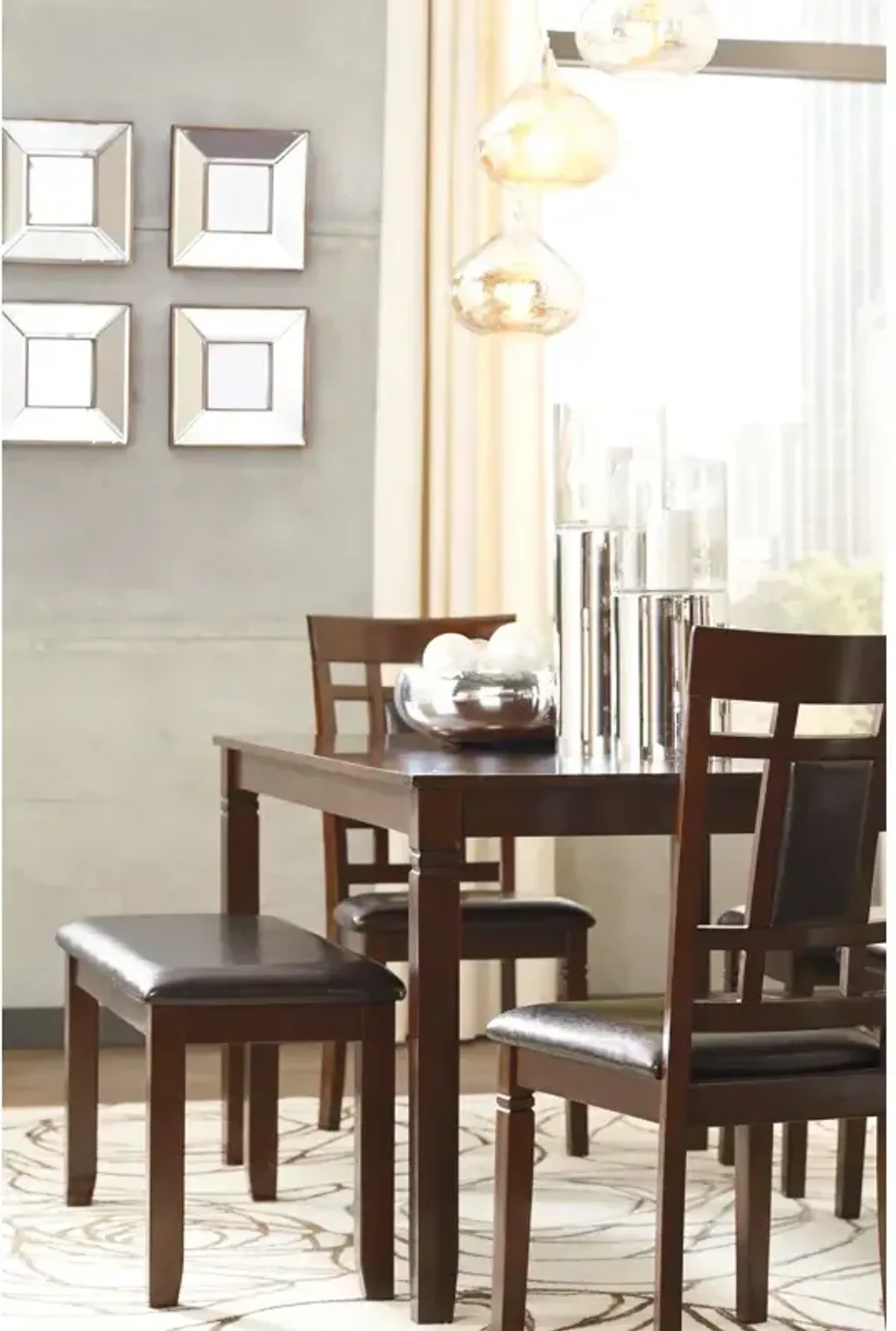 Bennox Dining Table and Chairs with Bench (Set of 6)