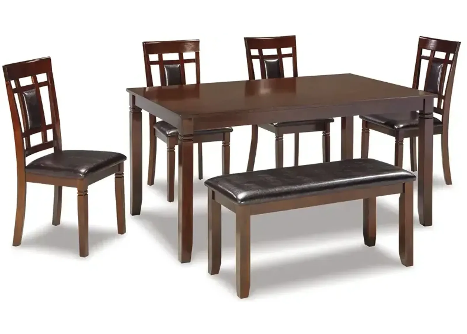 Bennox Dining Table and Chairs with Bench (Set of 6)