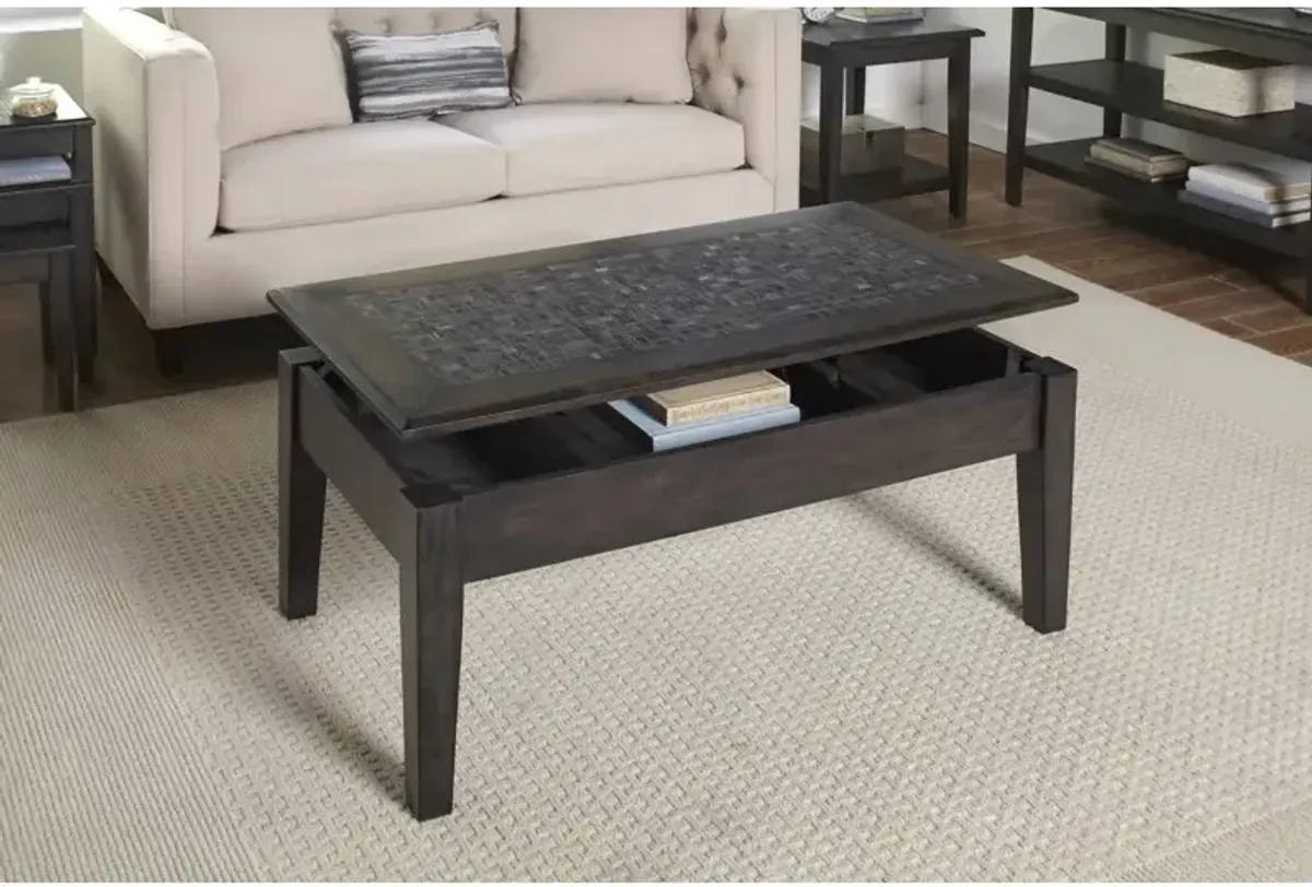 Grey Mosaic Lift Top Cocktail Table