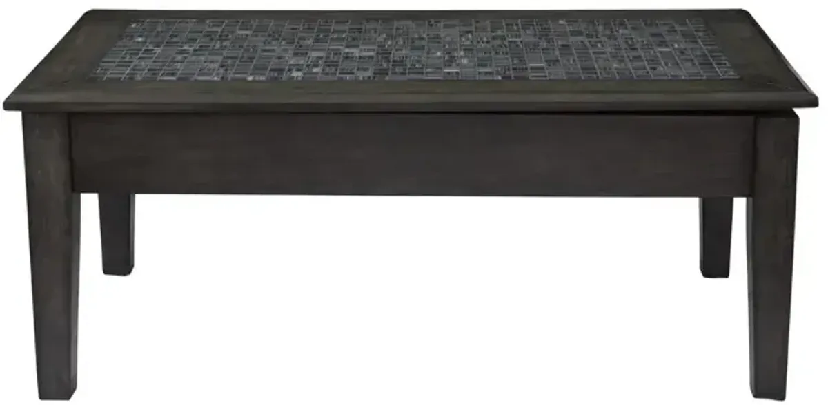 Grey Mosaic Lift Top Cocktail Table