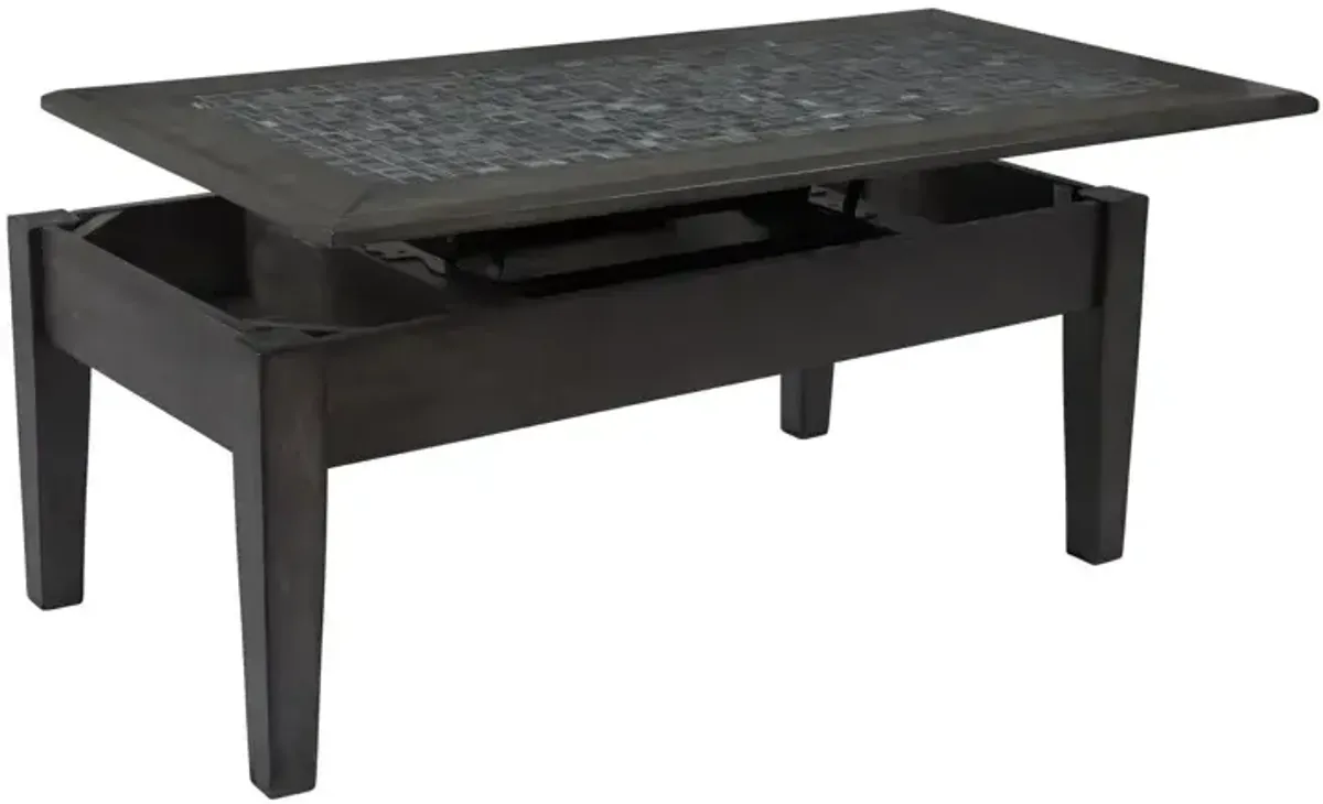 Grey Mosaic Lift Top Cocktail Table