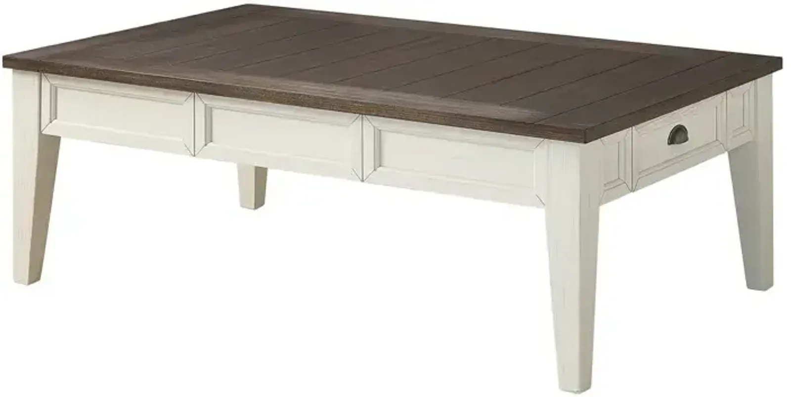 Cayla Cocktail Table - Dark Oak/White