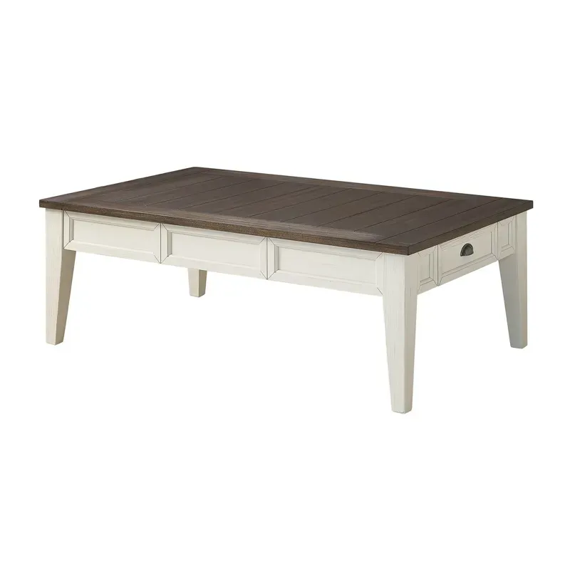 Cayla Cocktail Table - Dark Oak/White