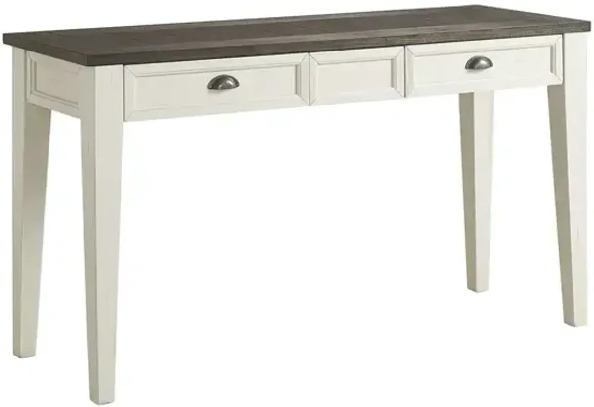 Cayla Sofa Table - Dark Oak/White