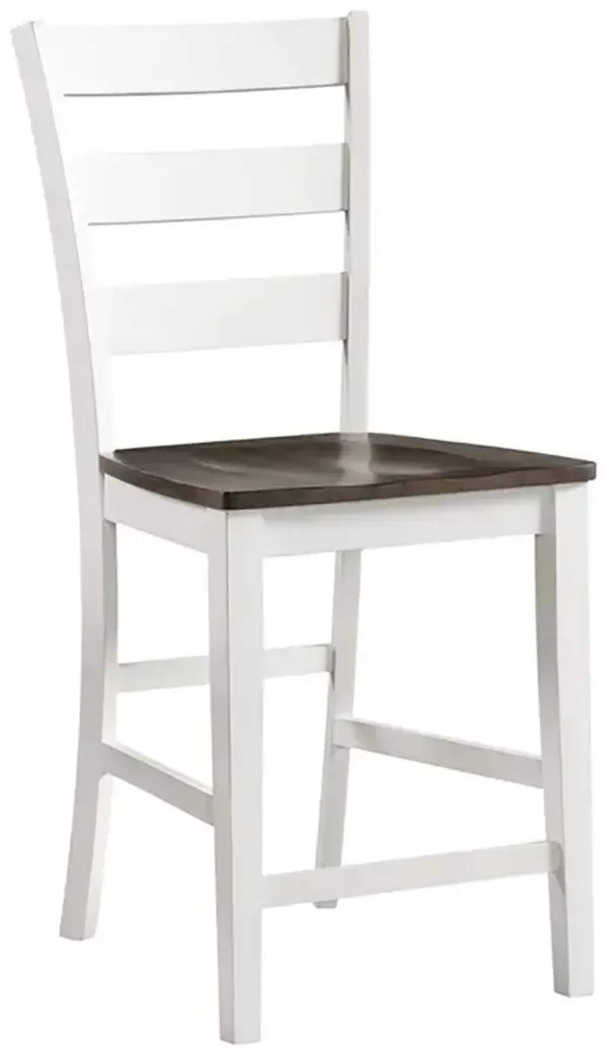Kona Ladder Back Bar Stool - White w/ Wood Seat