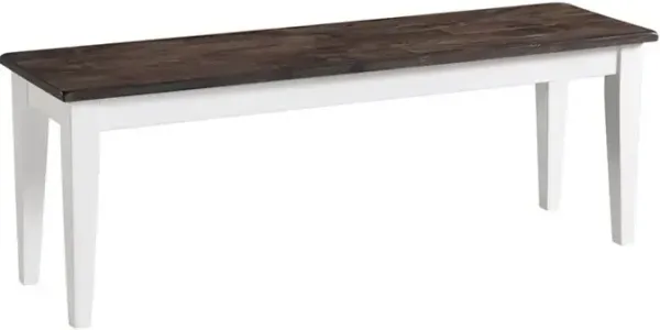 Kona Bench - White w/ Wood Seat