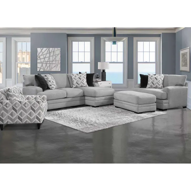 Cleo Sofa with Reversible Chaise - Casey Pebble