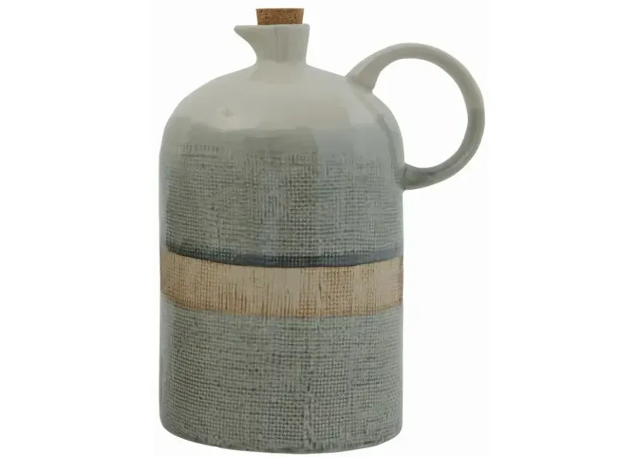 Ceramic Jug w/Cork Stopper - Reactive Glaze