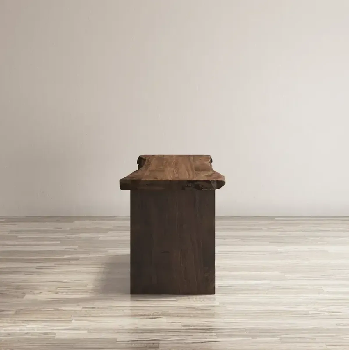 Global Archive Cooper Live Edge Storage Bench - Light Chestnut