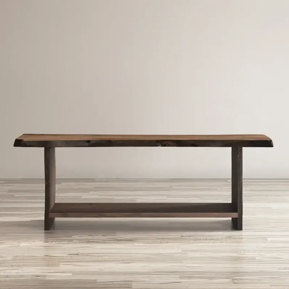 Global Archive Cooper Live Edge Storage Bench - Light Chestnut