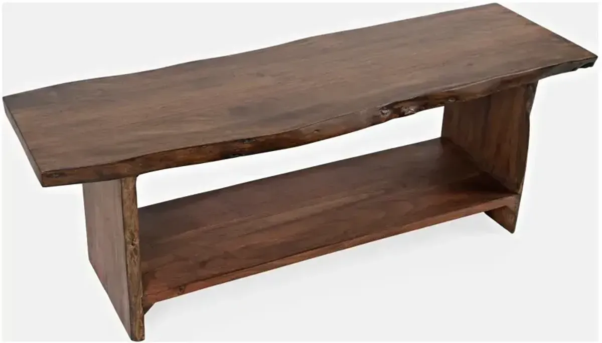 Global Archive Cooper Live Edge Storage Bench - Light Chestnut