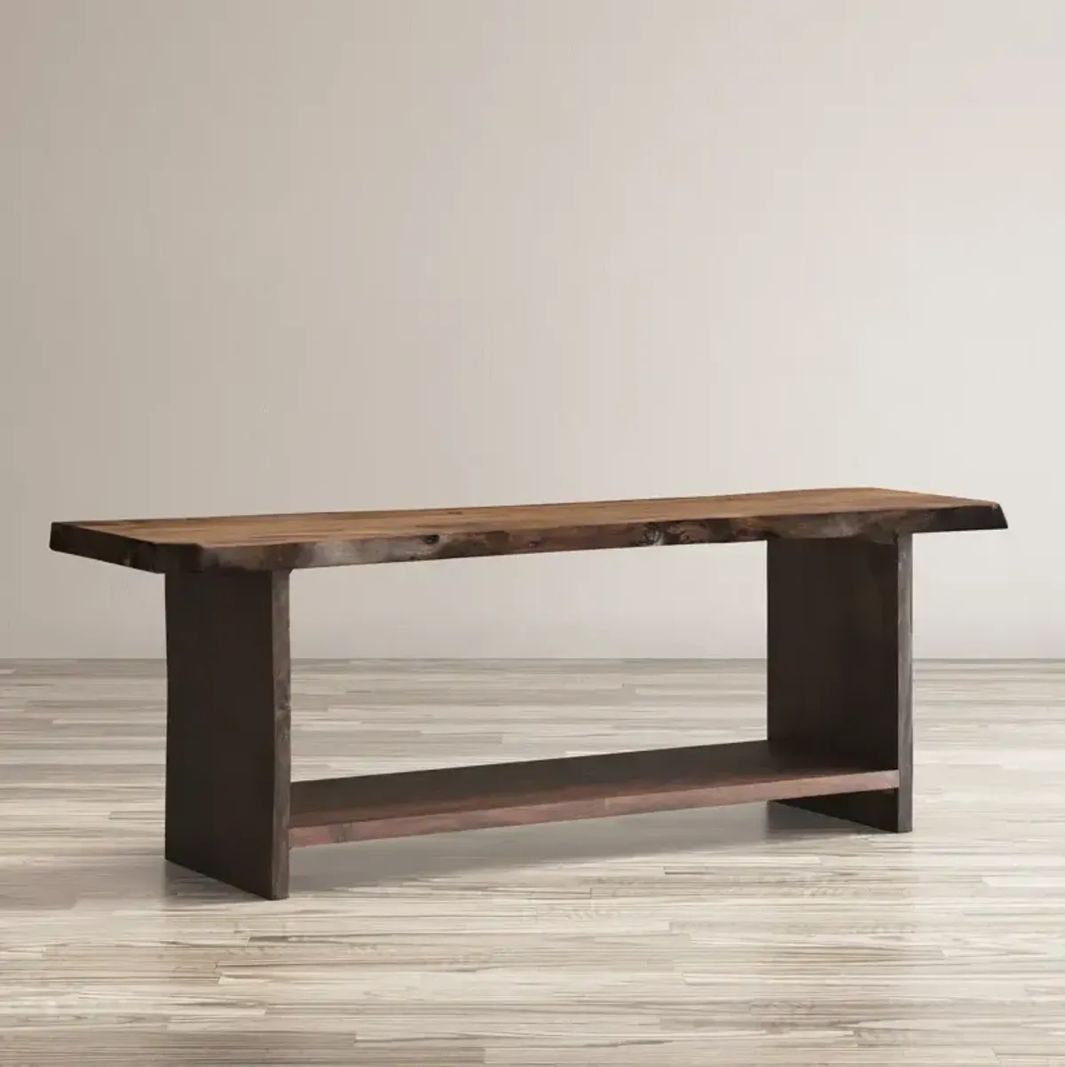 Global Archive Cooper Live Edge Storage Bench - Light Chestnut