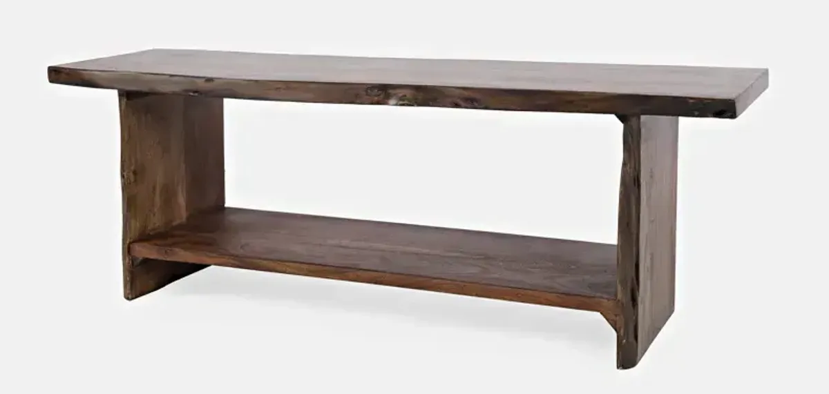 Global Archive Cooper Live Edge Storage Bench - Light Chestnut