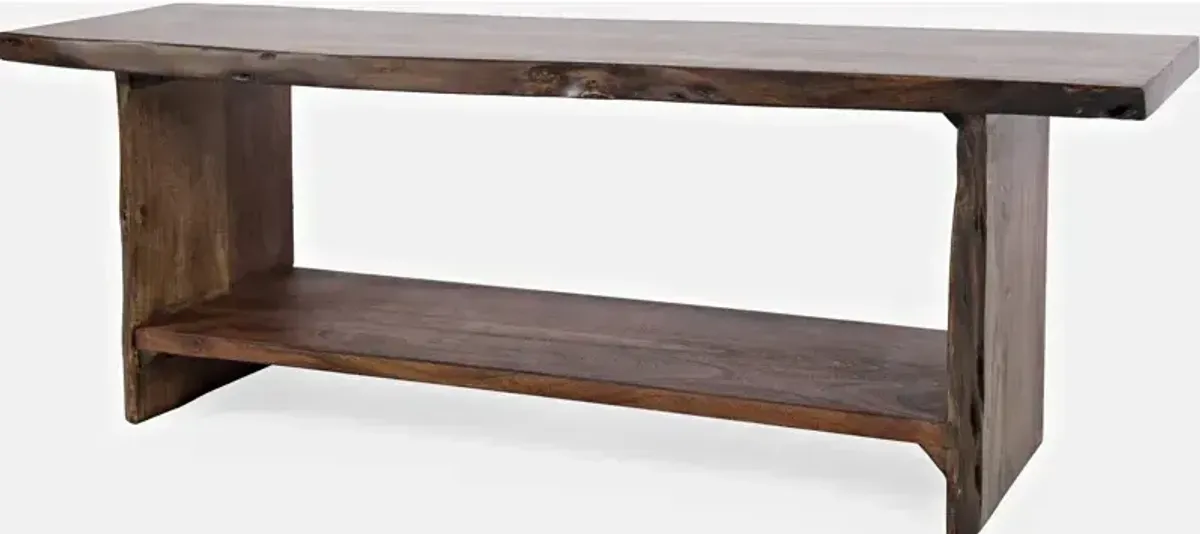 Global Archive Cooper Live Edge Storage Bench - Light Chestnut