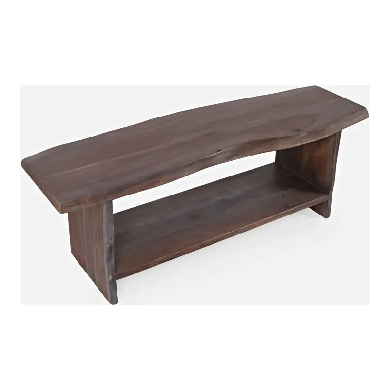 Global Archive Cooper Live Edge Storage Bench - Slate