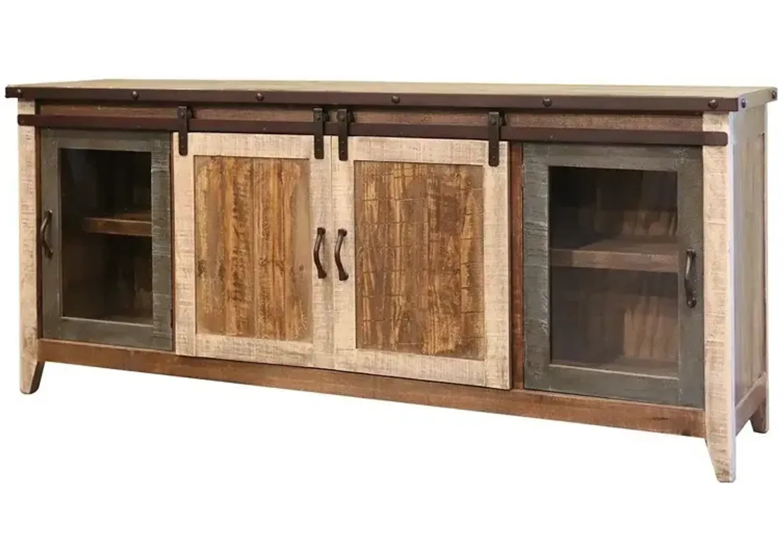 Antique 80" Multicolor TV Stand / Console