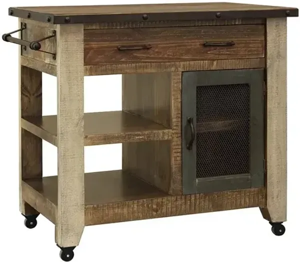 Antique Multicolor Kitchen Island