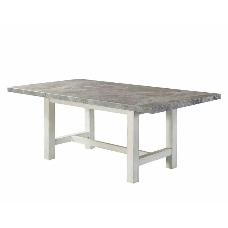 Canova 78" Gray Marble Top Dining Table