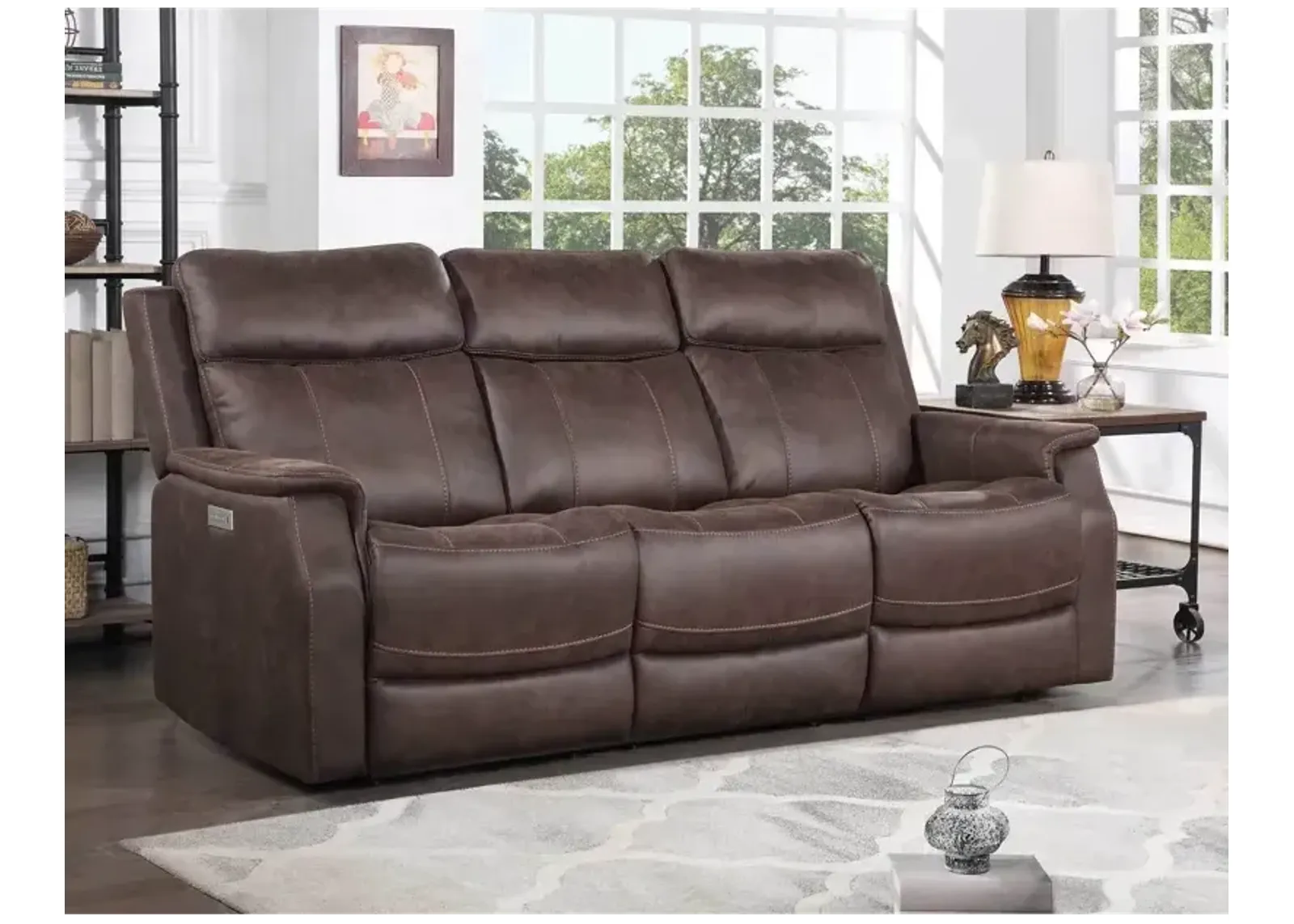 Valencia Dual-Power Reclining Sofa - Walnut