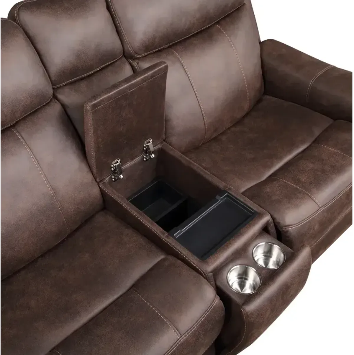 Valencia Power Reclining Loveseat w/Console - Walnut