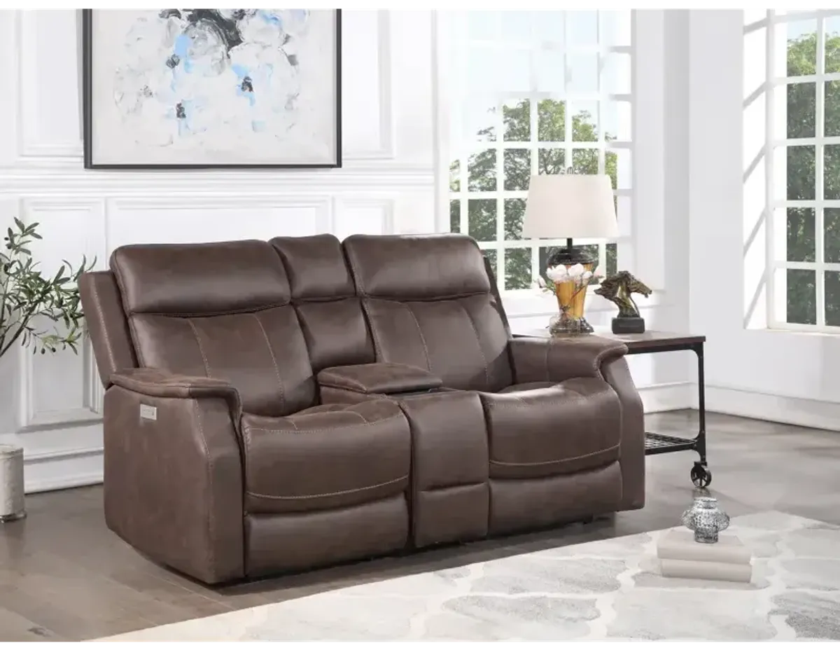 Valencia Power Reclining Loveseat w/Console - Walnut