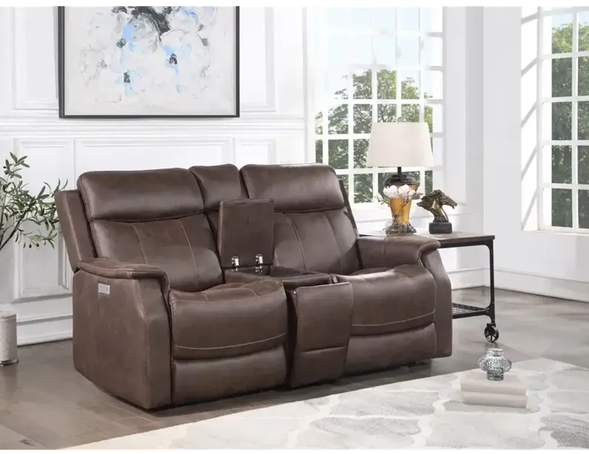 Valencia Power Reclining Loveseat w/Console - Walnut