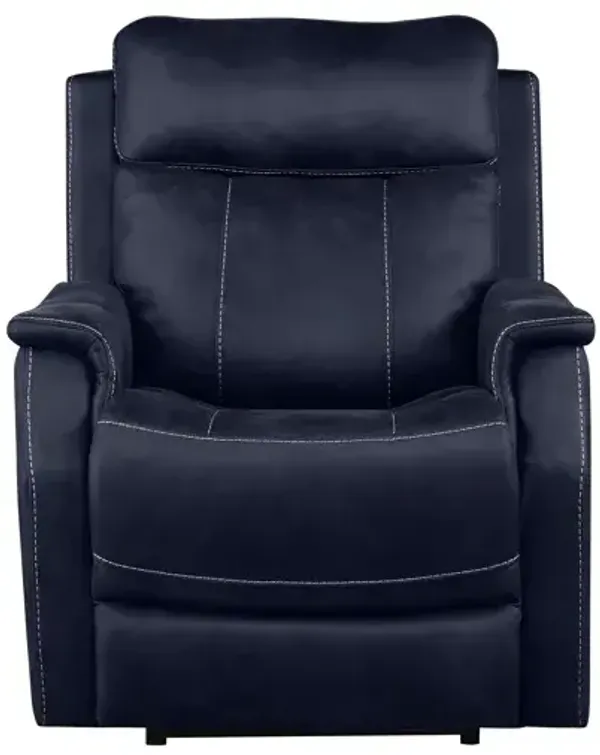 Valencia Dual-Power Leatherette Recliner, Ocean Blue